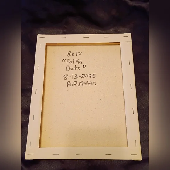 Colorful Polka Dot Acrylic Painting 8x10 Canvas Modern Wall Art Decor Fun - Picture 4 of 4